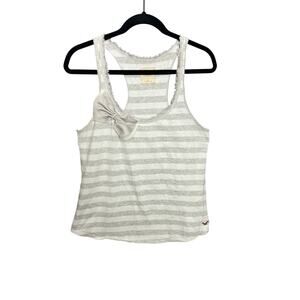 Hollister Y2K Vintage Stripped Babydoll Tank Top Cami Size Large Coquette Preppy